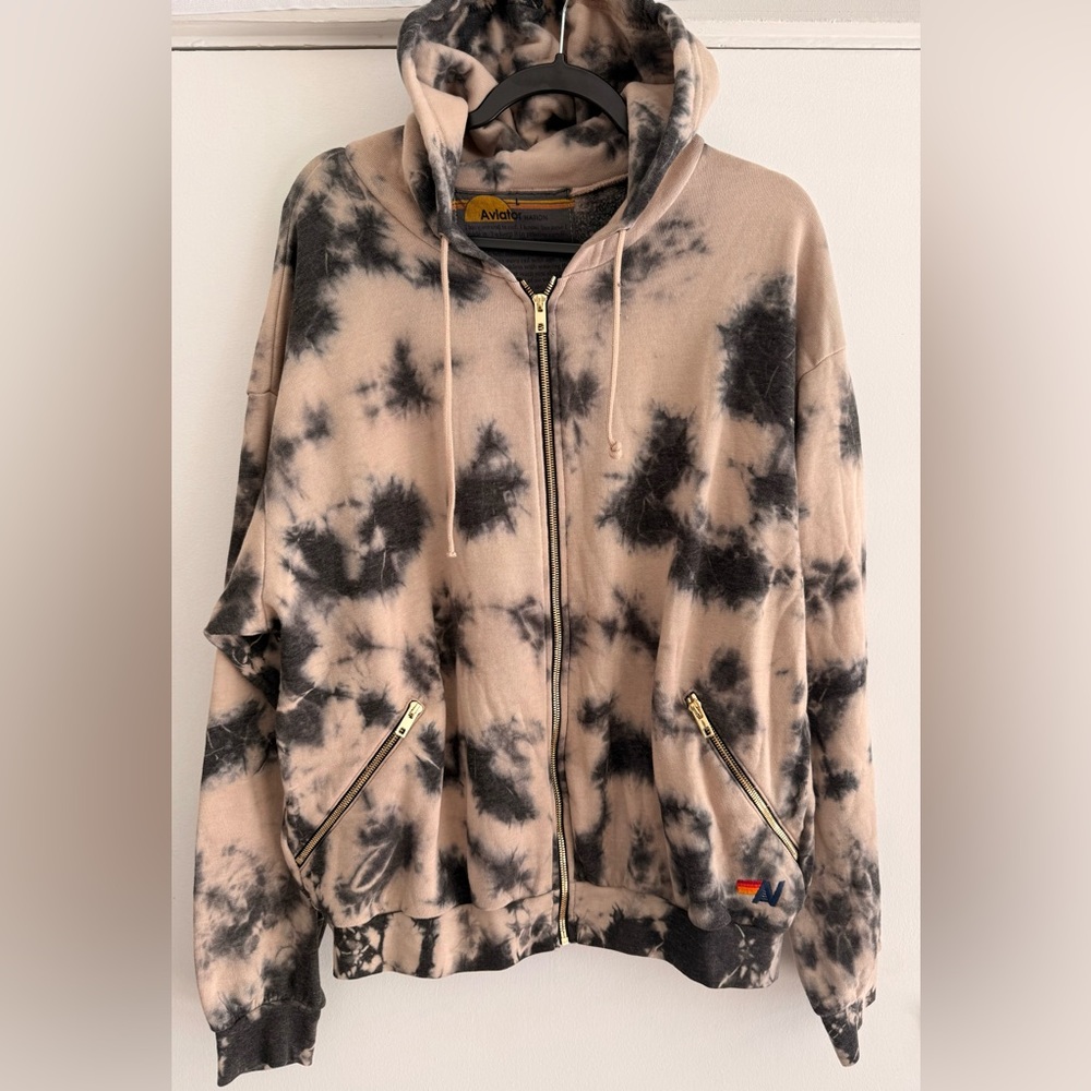 NWOT Aviator Nation Zip Hoodie – Tie Dye Dusty (Sz. L)